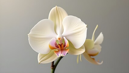 Elegant White Orchid Blossom: A Close-Up of Delicate Floral Beauty