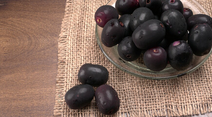 Jambul or Jamun (Syzygium cumini) isolated on white background 