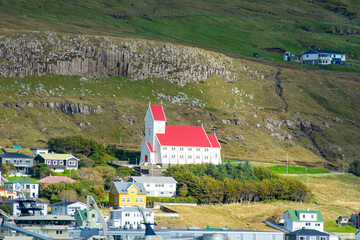 Tvoroyra Church on Suduroy Island - Faroe Islands
