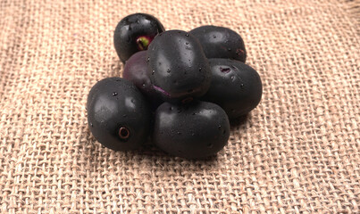 Jambul or Jamun (Syzygium cumini) isolated on white background 