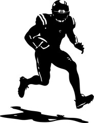 American Football Player Silhouette Vector Bundle – Quarterback, Running, Catching, Throwing Poses