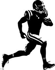 American Football Player Silhouette Vector Bundle – Quarterback, Running, Catching, Throwing Poses