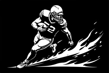 American Football Player Silhouette Vector Bundle – Quarterback, Running, Catching, Throwing Poses