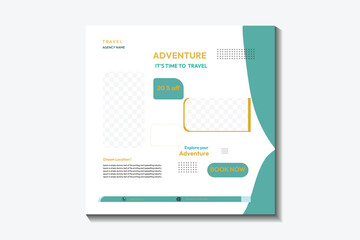 Obraz premium Free vector tourism and travel agency banner cover 