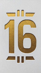 ornate gold number sixteen
