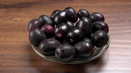 Jambul or Jamun (Syzygium cumini) isolated on white background 