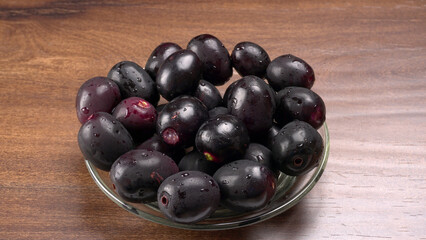 Jambul or Jamun (Syzygium cumini) isolated on white background 