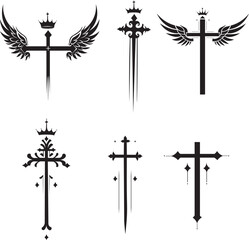 cross vector illustration template black beautiful icon,
