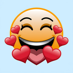 Fototapeta premium smiling emoji with hearts