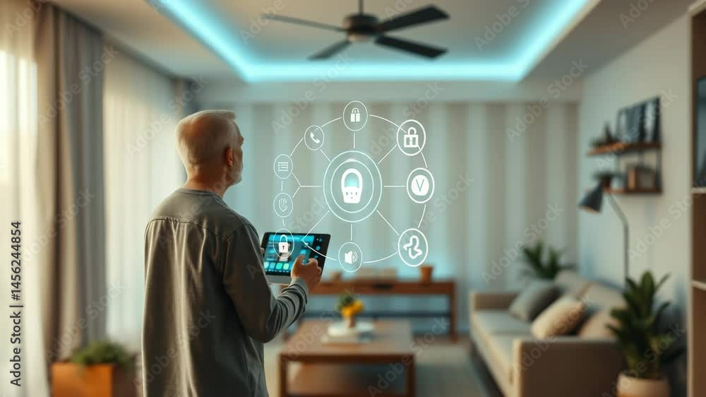 Poster automating iot technology in a smart home for enhanced convenience and efficiency concept iot automa