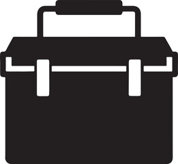 toolbox silhouette, black and white silhouette, vector and illustration