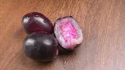 Jambul or Jamun (Syzygium cumini) isolated on white background 