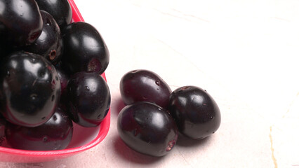 Jambul or Jamun (Syzygium cumini) isolated on white background 