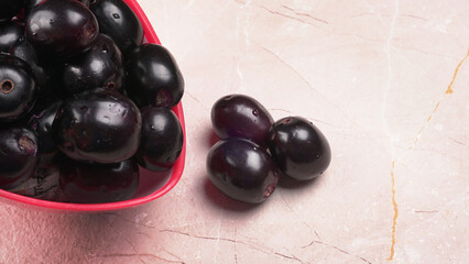 Jambul or Jamun (Syzygium cumini) isolated on white background 