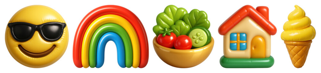 Fototapeta premium PNG colorful 3d balloon icon, transparent background
