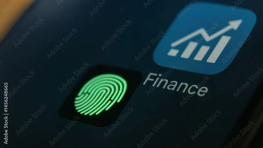 Aufkleber fingerprint scanner biometric technology for secure digital finance app access and enhanced security
