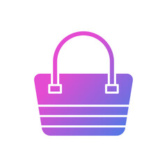 Vector Icon of Women's Handbag, Fashion Bag, Stylish Purse Illustration.