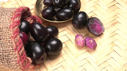 Jambul or Jamun (Syzygium cumini) isolated on white background 