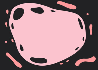 Abstract pink and black shape with fluid design on dark background  