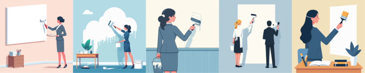 secretary character vector is painting