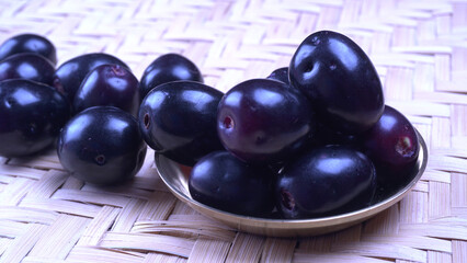 Jambul or Jamun (Syzygium cumini) isolated on white background 