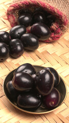 Jambul or Jamun (Syzygium cumini) isolated on white background 