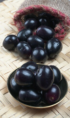 Jambul or Jamun (Syzygium cumini) isolated on white background 