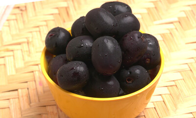 Jambul or Jamun (Syzygium cumini) isolated on white background 