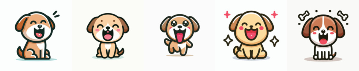 Cute little dog vector laughing happily