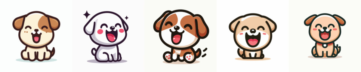 Cute little dog vector is smiling sweetly