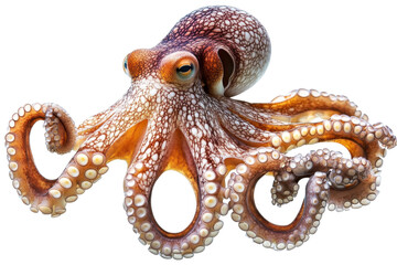 Ocean Cephalopod: Detailed Octopus Illustration, Aquatic Life, Underwater World, Marine Animal, on transparent background