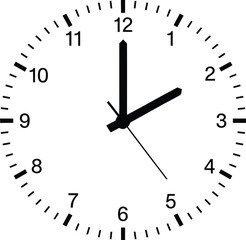 Analog Wall Clock Face Vector Illustration Time Hour Minute Icon