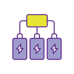 Power Distribution Hub vector icons stock illustration