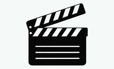 Movie clapperboard silhouette, Clapperboard glyph icon, Movie clapper board, Clapboard Silhouette