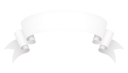 White Ribbon Banner with Transparent Background