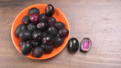 Jambul or Jamun (Syzygium cumini) isolated on white background 