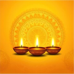 Diwali Diyas in the Festive Background, Indian Culture and Hindu Diwali Traditions