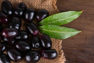 Jambul or Jamun (Syzygium cumini) isolated on white background 