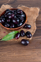 Jambul or Jamun (Syzygium cumini) isolated on white background 