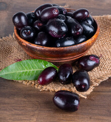 Jambul or Jamun (Syzygium cumini) isolated on white background 