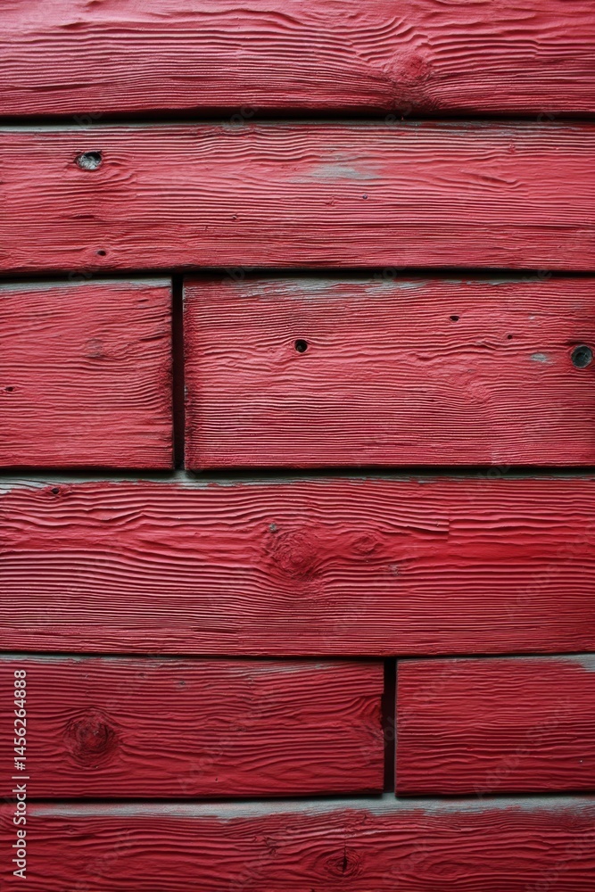 Poster weathered red wooden planks create a rustic backdrop with visible grain and texture in natural light