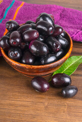 Jambul or Jamun (Syzygium cumini) isolated on white background 
