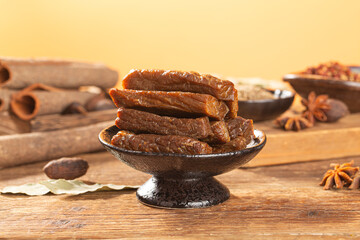 Dried beef jerky, beef strips