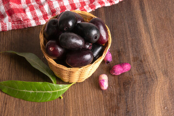 Jambul or Jamun (Syzygium cumini) isolated on white background 