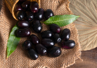 Jambul or Jamun (Syzygium cumini) isolated on white background 