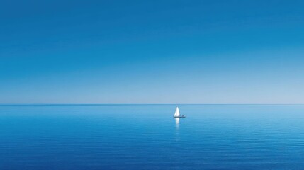 Obraz premium Long-distance shot of offshore oil rig isolated in middle of vast blue sea