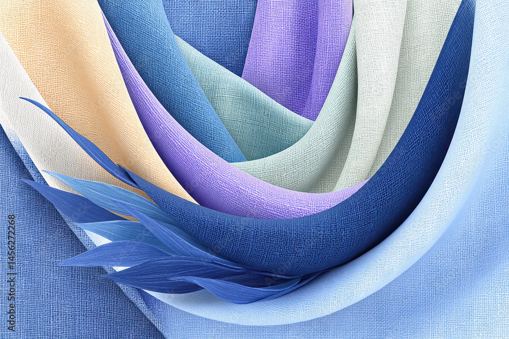 Aufkleber collection of different colored fabrics displaying microfiber texture for creative design and textil