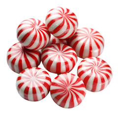 Red and White Peppermint Candies Sweet Treats  Festive Candy on Transparent background