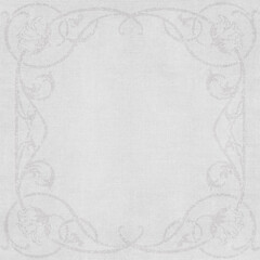 Elegant light gray vintage background with delicate ornamental frame and subtle texture. Classic, minimal design with copy space, ideal for invitations, certificates, and refined branding.