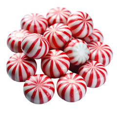 Red and White Peppermint Candies Sweet Treats Photography on Transparent background